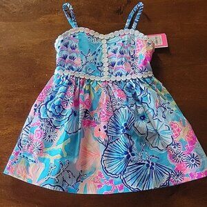 NWT Lilly Pulitzer Mini Haylan Dress Bali Blue Once Upon A Tide 12